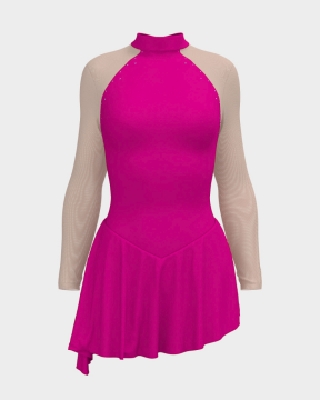 Sagester 165/SW Fucsia Likra & File Detaylı Elbise