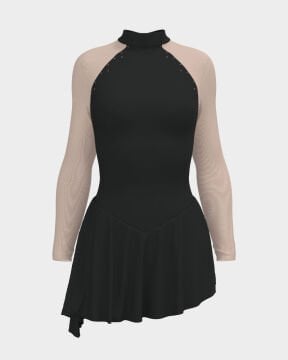 Sagester 165/SW Black Likra & File Detaylı Elbise