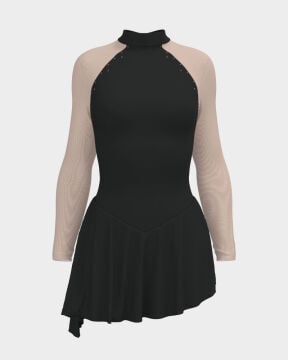Sagester 165/SW Black Likra & File Detaylı Elbise