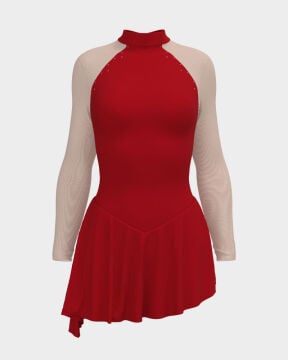 Sagester 165/SW Red Likra & File Detaylı Elbise