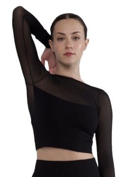 Pridance 237 Black Uzun Tül Kollu Üst